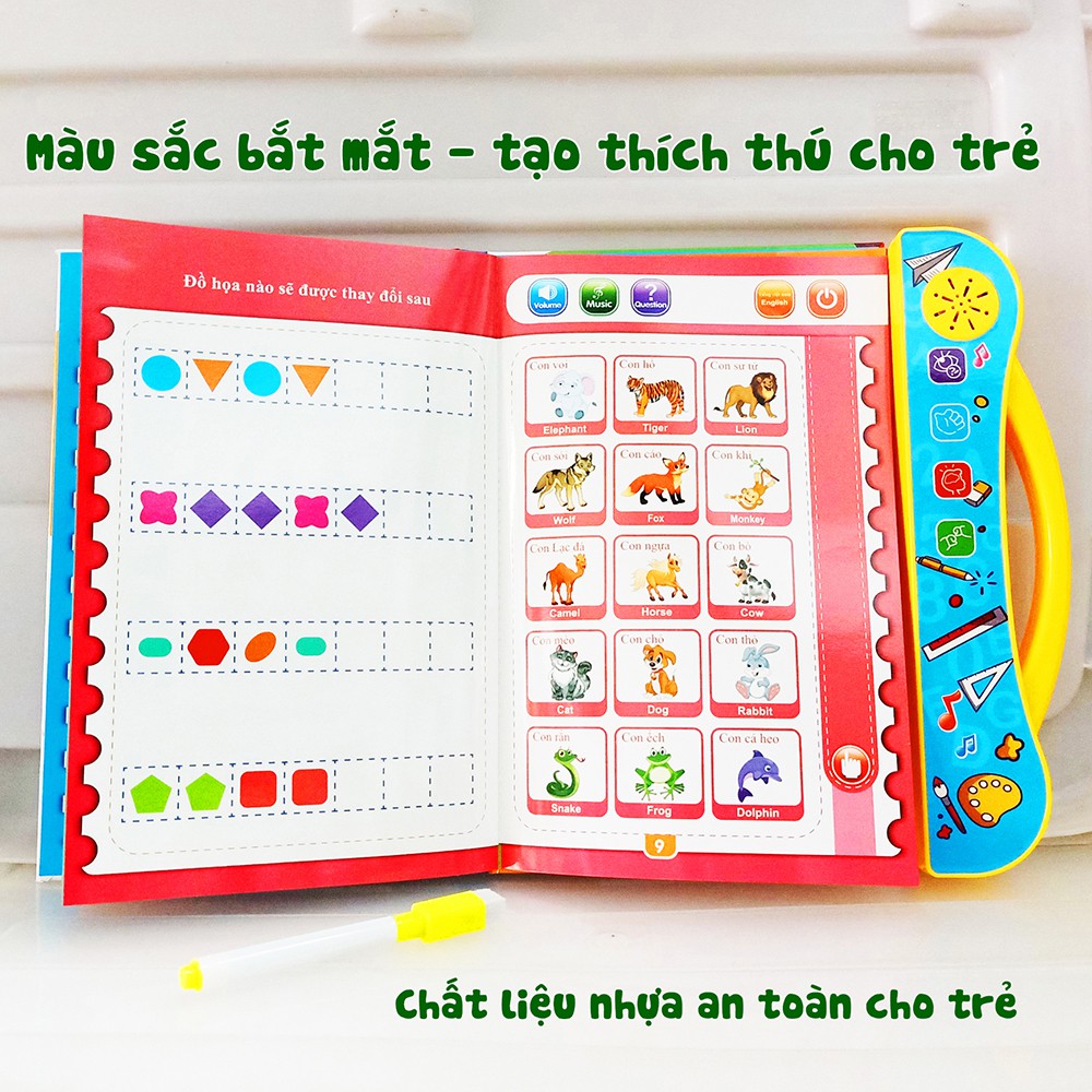Sách điện tử quý song ngữ anh việt cho trẻ em tặng bút kèm pin bảo hành