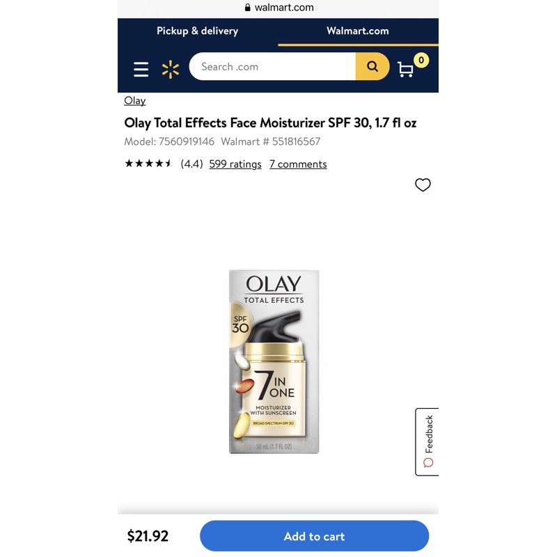 [HàngMỹ]Kem Dưỡng Da Chống Lão Hoá Olay Total Effects 7 in One Moisturizer Sunscreen SPF 30