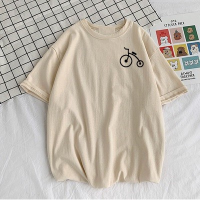 áo thun phong rộng cotton xịn-áo thun phong rộng tay lỡ in logo xe đạp