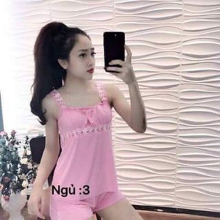 Đồ ngủ thun lạnh phoi ren