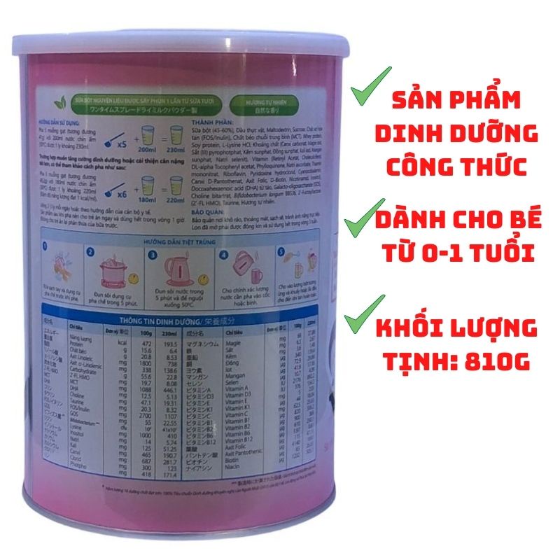 Sữa Bột Aiwdo Kazu gold gain tăng cân chuẩn, tiêu hóa tốt số 0+ hộp 810g