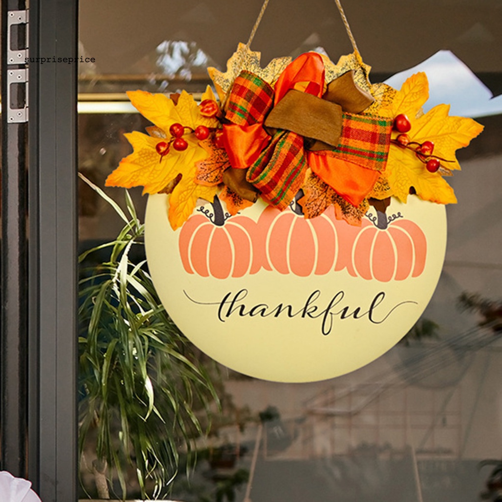 Bảng Gỗ Treo Cửa In Họa Tiết Bí Ngô Chống Biến Dạng Dùng Hàng Ngày Trang Trí Nhà Cửa