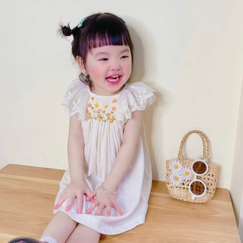 ĐẦM SMOCK REN THÊU HOA
