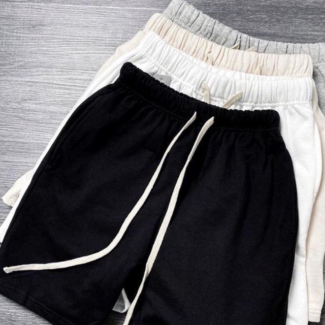 Quần đùi nam nữ unisex form dài ống rộng chất dày mát trơn 3 màu