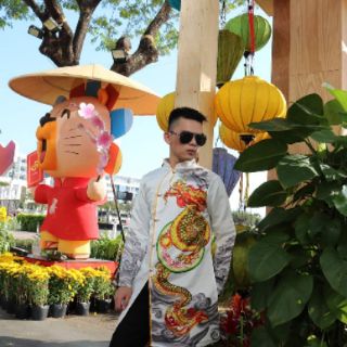 Áo dài cách tân nam.chat vai phi mo