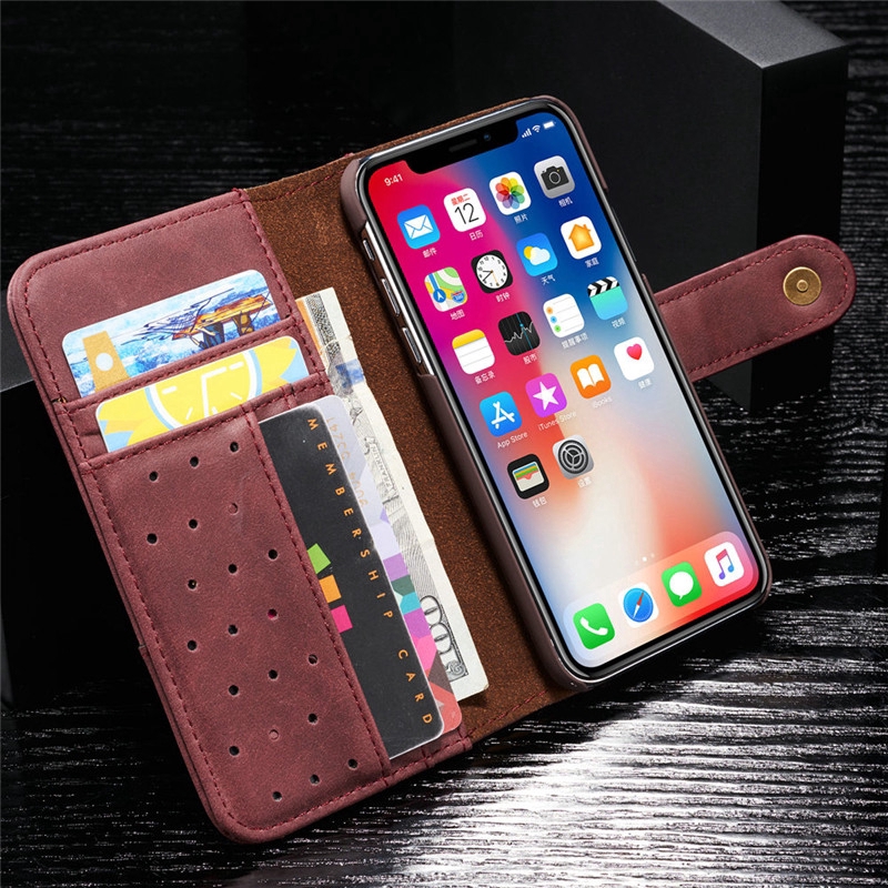 Bao da điện thoại PU nắp lật có ngăn đựng thẻ cho for iPhone 11 Pro X XS Max SE 2020 XR 6 6s 7 8 Plus