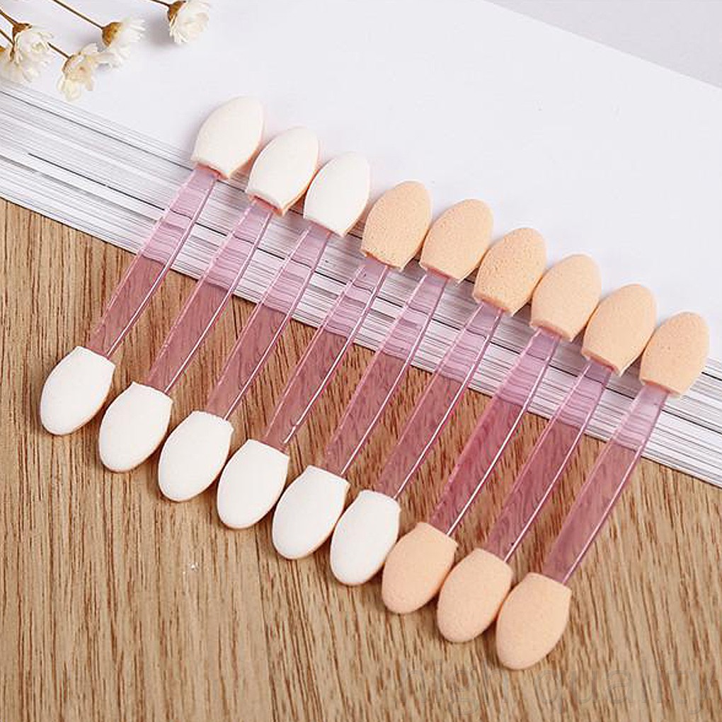 Bộ 10 cọ trang điểm mắt hai đầu dùng một lần màu sắc ngẫu nhiên