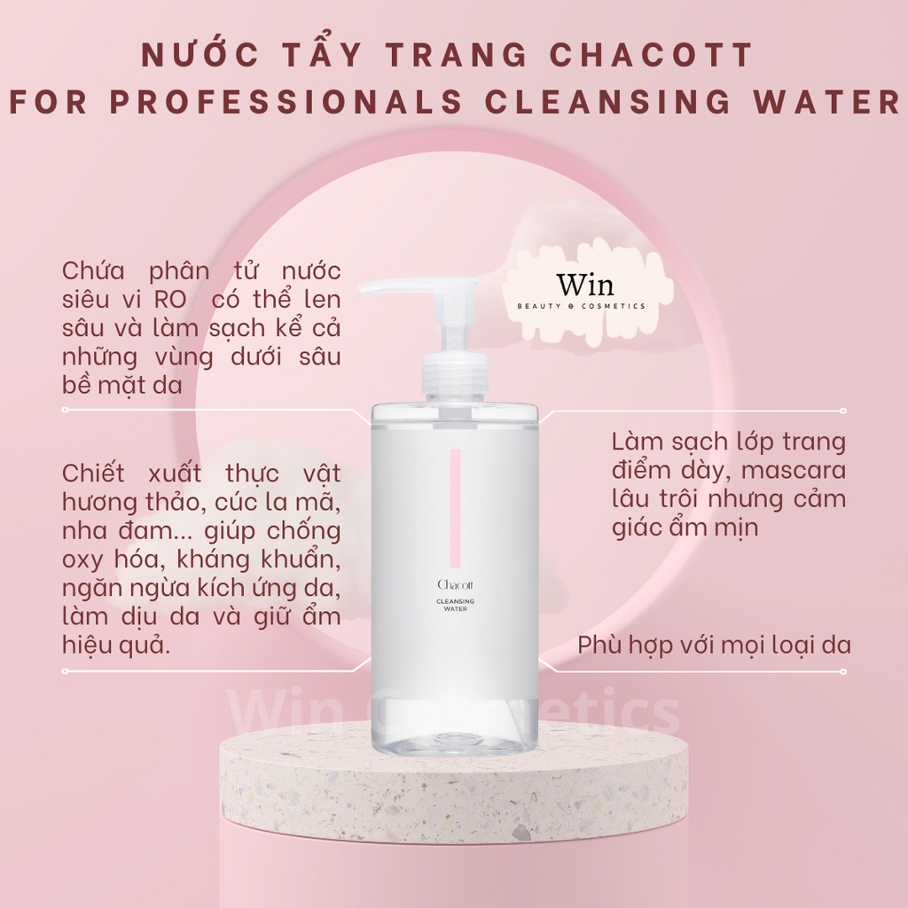 Nước tẩy trang Chacott for Professionals Cleansing Water 500ml