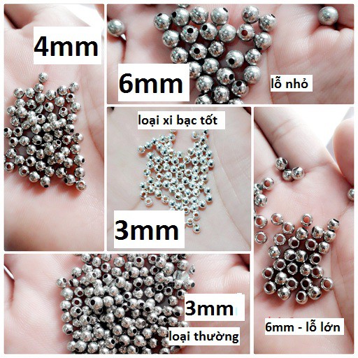 50 gram Bi xỏ vòng size 3mm , 4mm , 6mm , 8mm [ Lỗ lớn , lỗ nhỏ ]