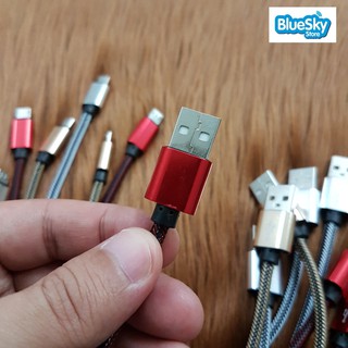 Cáp sạc micro usb ngắn 30 cm dây dù