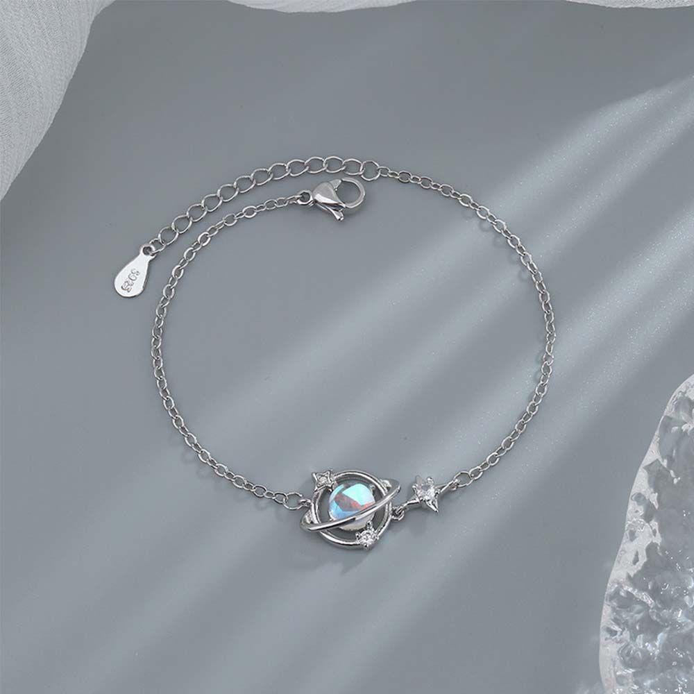 JARRED Vòng Tay Bạc Siêu Mỏng Hình Hành Tinh Có Thể Điều Chỉnh Thời Trang Cho Nữ