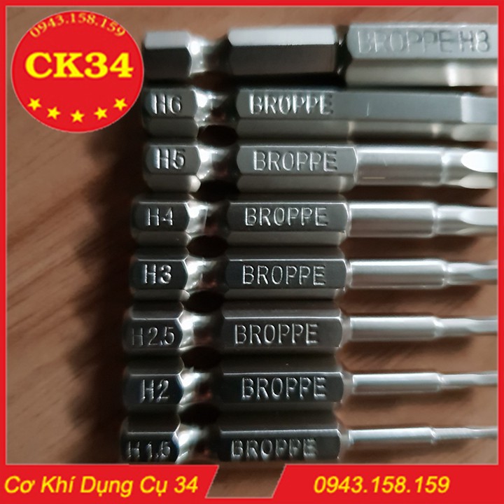 Bộ 8 đầu lục giác dành cho khoan, máy bắn vít