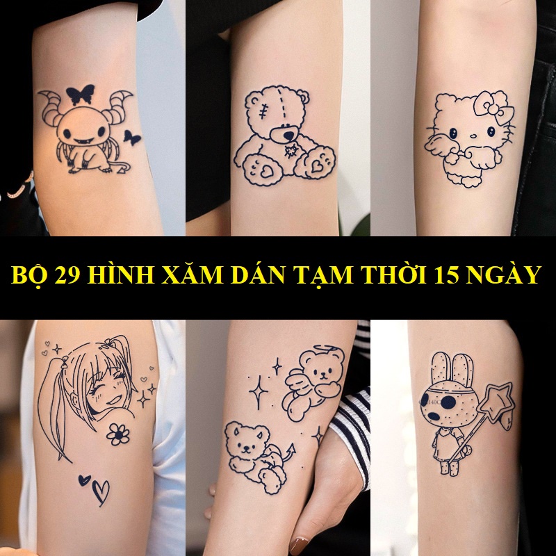 Bộ 29 hình xăm dán tạm thời 8x10 cm chống thấm nước có thể kéo dài đến 15 ngày JIAMIN Magic Tattoo