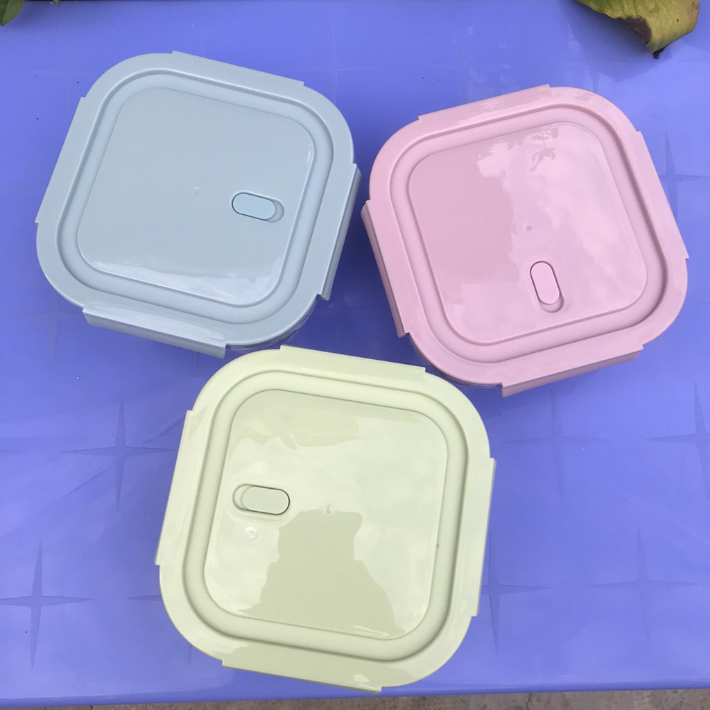 Thố thủy tinh vuông đựng thực phẩm 320ML, 520ML, 800ML nắp hút chân không cao cấp | BigBuy360 - bigbuy360.vn