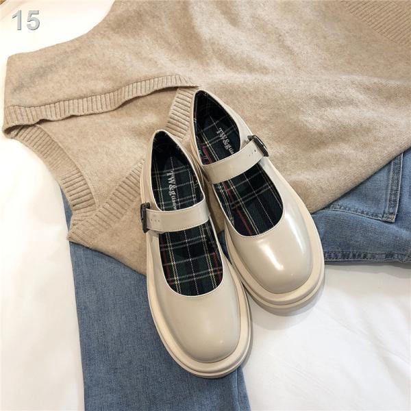 Giày da nhỏ Mary Jane một lớp khuy ngang dễ phối cổ điển mùa xuân mẫu mới 2021 cho nữ đồng phục jk kiểu Nhật mũi tròn | BigBuy360 - bigbuy360.vn