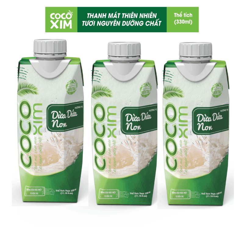 01 Thùng/ 24 Hộp Nước dừa tươi đóng hộp từ 100% dừa dứa non nguyên chất COCOXIM 330ml - YOOSOO MALL