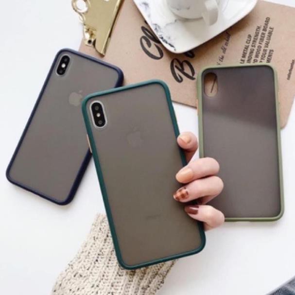 Ốp nhám vân tay viền cao su IP6/6S/7/7p/X/XR/XSMaX 💎