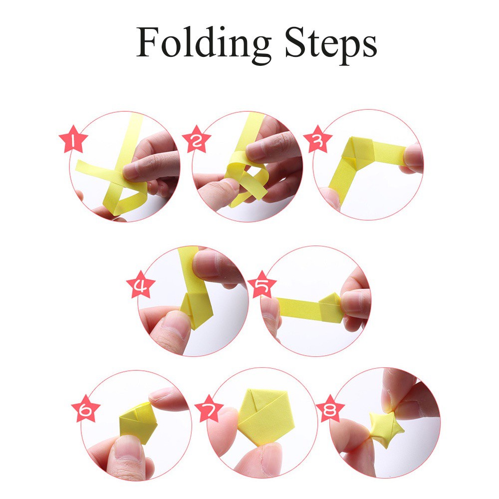 Bộ 540 tờ giấy origami nhiều màu dùng để xếp ngôi sao trang trí thủ công đẹp mắt