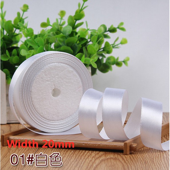 Cuộn Ruy Băng Sa Tanh Trắng 25yards 3-50mm Trang Trí Halloween / Tiệc Sinh Nhật / Tiệc Cưới