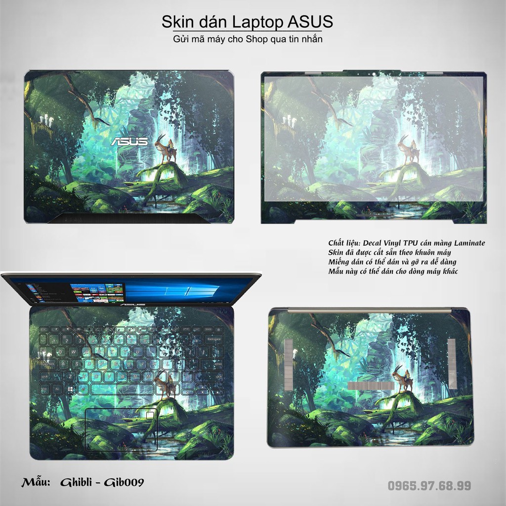 Skin dán Laptop Asus in hình Ghibli Studio (inbox mã máy cho Shop)