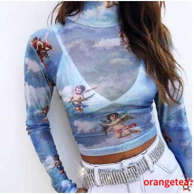 Áo tay dài họa tiết thiên thần gợi cảm cho nữ | BigBuy360 - bigbuy360.vn