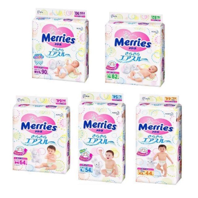 [Cộng miếng] Tã dán Merries nội địa Nhật S82+6, M64+4