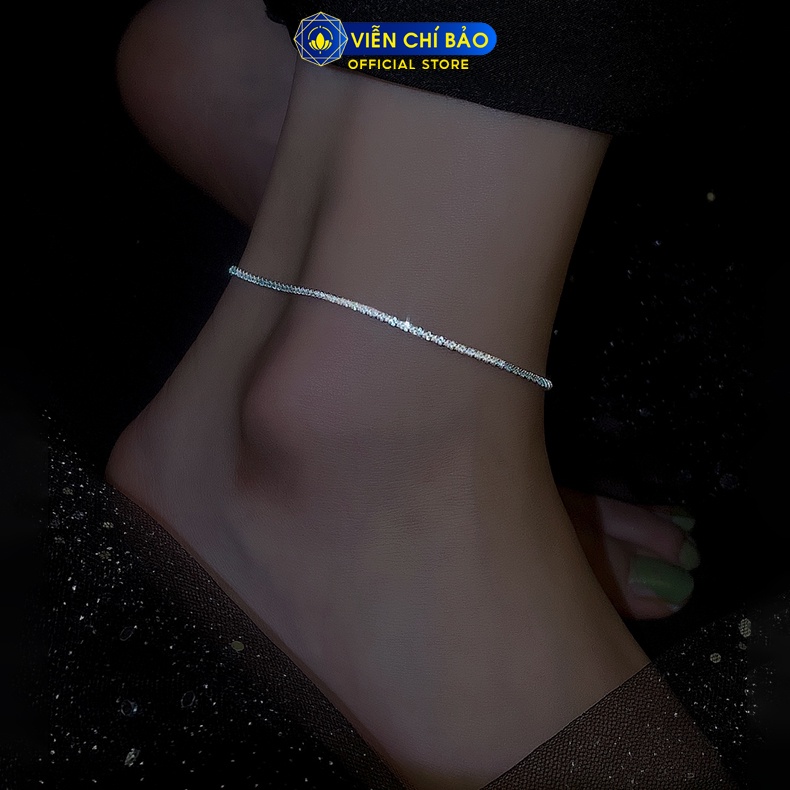 Lắc chân bạc nữ xoắn lấp lánh chất liệu bạc 925 thời trang phụ kiện trang sức nữ Viễn Chí Bảo L500174