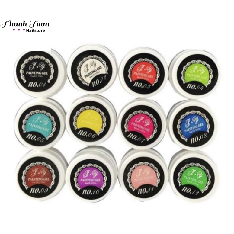 Gel vẽ nail, vẽ móng 12 màu siêu đặc  - Phụ kiện đồ nail