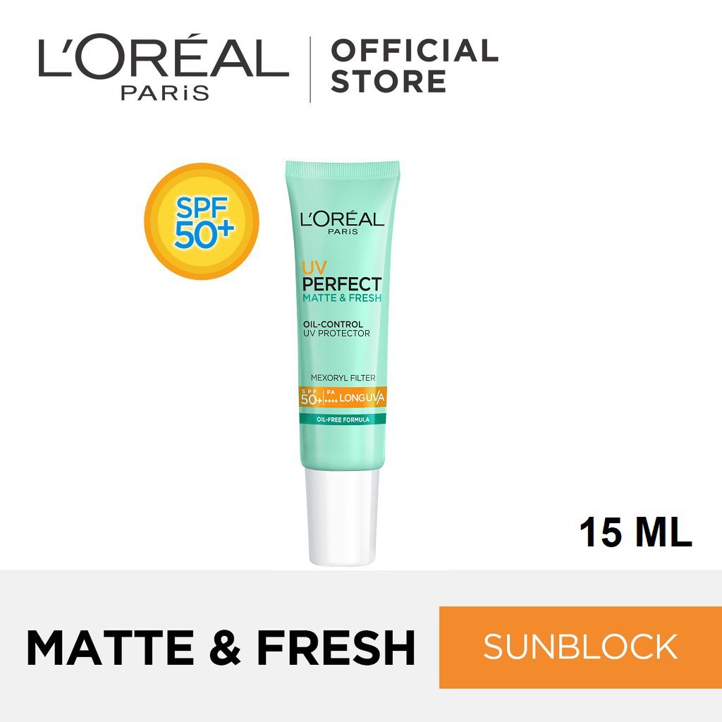 Kem Chống Nắng L'Oréal Kiềm Dầu Thoáng Mịn Da UV Perfect Matte & Fresh SPF 50+/PA++++ 15ml