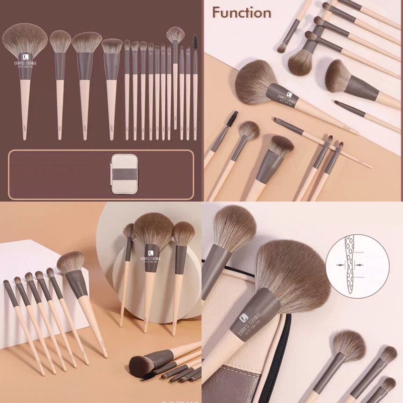 Bộ Cọ MSQ Kem Nâu 15 Cây BCCN25