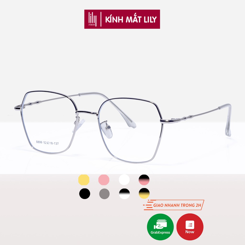 Gọng kính cận nữ Lilyeyewear kim loại, mắt vuông đa giác, nhiều màu - Y8899