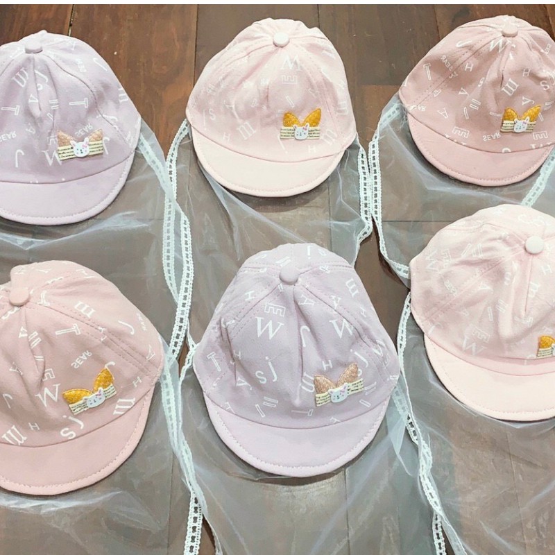 Mũ cho bé sơ sinh đẹp có khăn voan che mặt mũ nón chống dịch chống bụi cho bé đi tiêm phòng an toàn SS02
