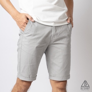 Quần short nam D2shop vải kaki co giãn, màu xám nhạt