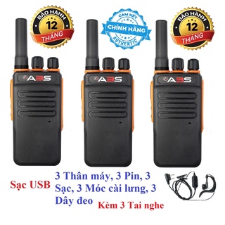 Bộ 3 Bộ đàm ABS GP900S(Loa chống bụi, Dung lượng pin cực lớn >12 tiếng, cự ly liên lạc xa, siêu bền)