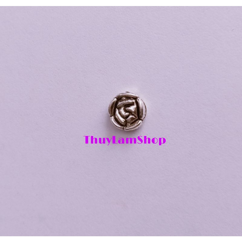 Charm bông hoa 9 cánh bạc thái xâu vòng đẹp
