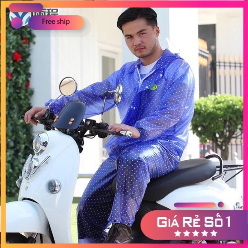 BỘ ÁO MƯA CHẤM BI CHẤT LIỆU NHƯA DÀY SIÊU DAI ĐỘ BỀN CAO HÀNG LOẠI ĐẸP{giá sỉ ☎️0359024092]