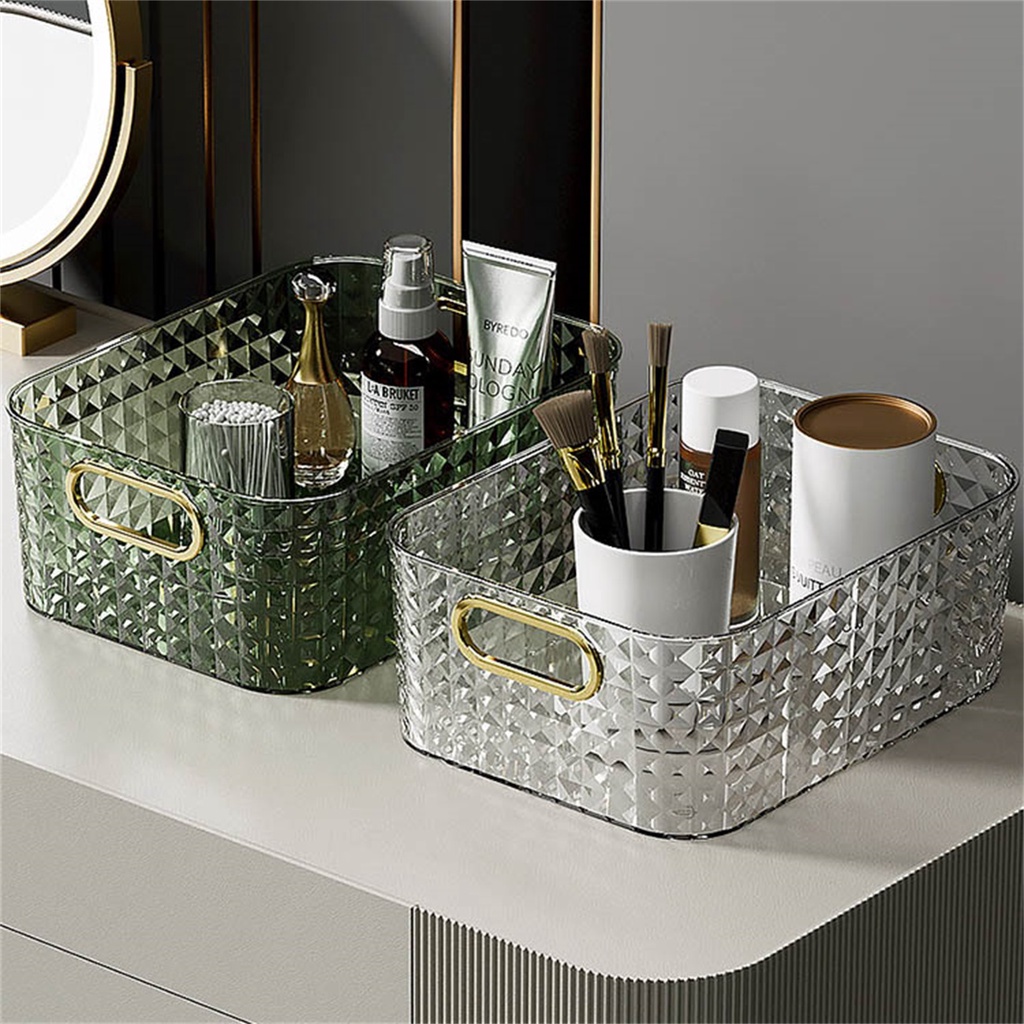 Hộp đựng mỹ phẩm JUJIAJIA bằng acrylic chống trượt kiểu dáng sang trọng để trên bàn