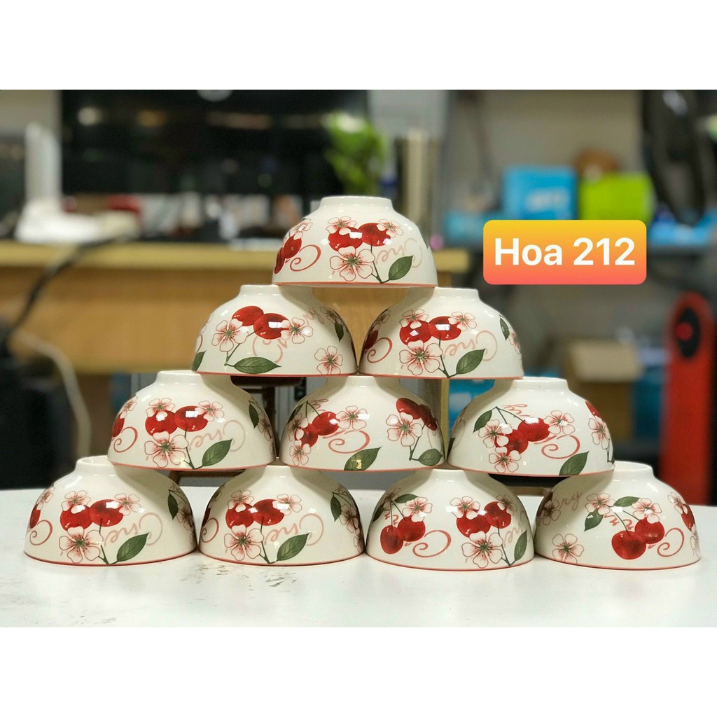 Combo 10 bát cơm hoa họa tiết 4d nhiều mẫu