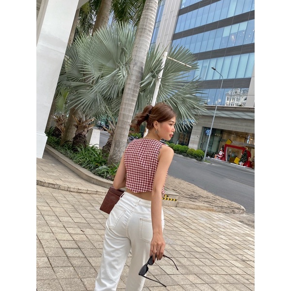 Áo croptop kiểu gile cá tính REVERCLOTHINGS dạ cao cấp Gile Top
