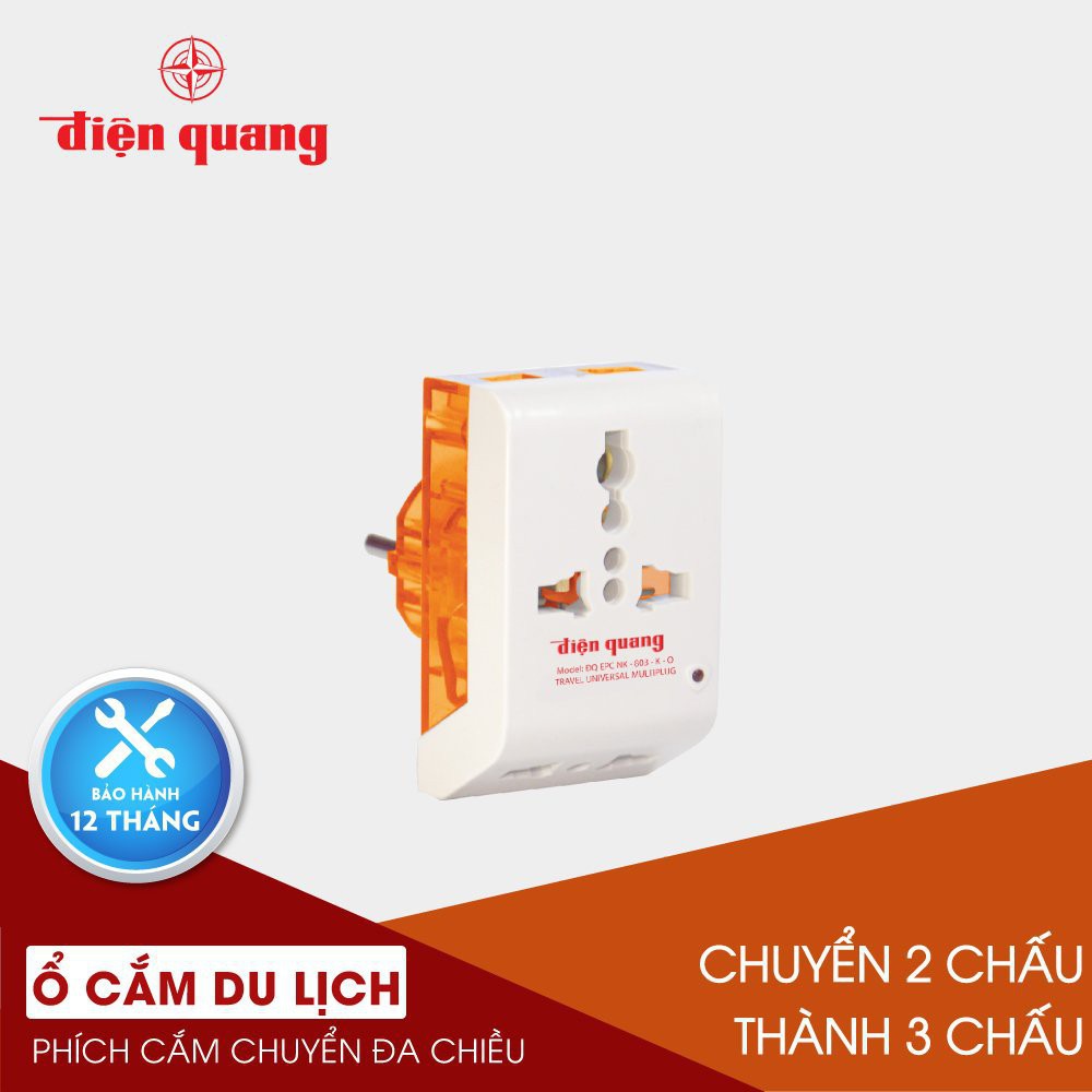 phích cắm điện tiện ích  / Freeship từ 150k/  Phích cắm chuyển đa chiều ĐQ EPC NK-803-K - Điện Quang