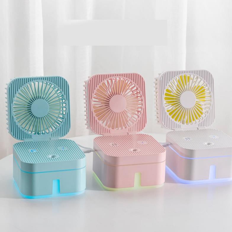 Quạt Mini Phun Sương Để Bàn Magic Cube 3 Chế Độ Mát, Kiêm Đèn Ngủ Gấp Gọn Siêu Tiện Dụng, Bảo Hành 12 Tháng | BigBuy360 - bigbuy360.vn