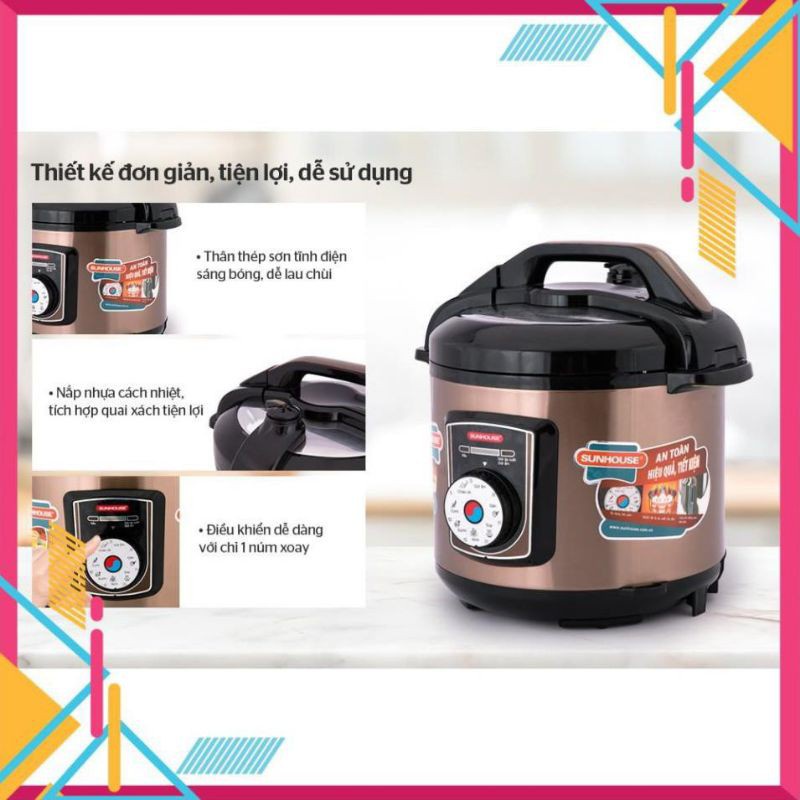 NỒI ÁP SUẤT ĐIỆN ĐA NĂNG SUNHOUSE SHD1756