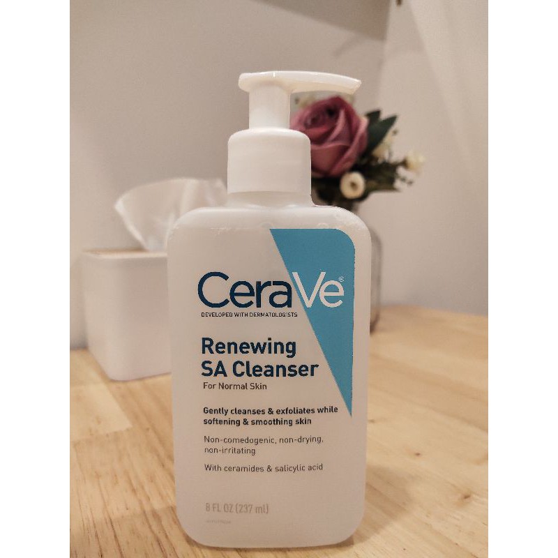 Sữa rửa mặt Cerave Renewing Salicylic Acid SA Facial Cleanser 237ml (bill Mỹ)