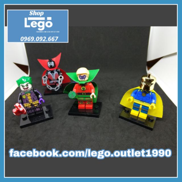 Xếp hình Joker - Spawn - Dr. Fate - Rorschach - Super Girl - Green Lantern - Blink Lego Minifigures POGO PG8085