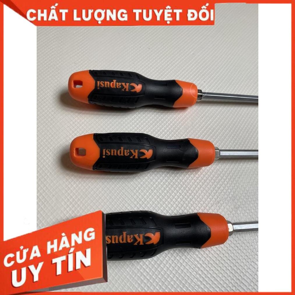 Tuốc nơ vít - Tô vít 2 đầu 6mm cán cao su chống trượt chống dầu Kapusi cao cấp