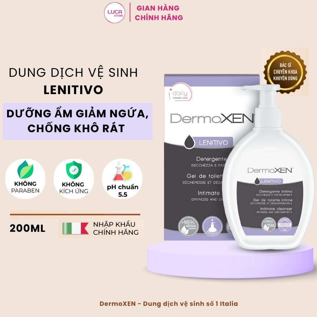 Dung dịch vệ sinh phụ nữ DermoXEN LENITIVO 200ml, nước vệ sinh phụ nữ giảm ngứa khô rát, dưỡng ẩm vùng kín - Luca Store