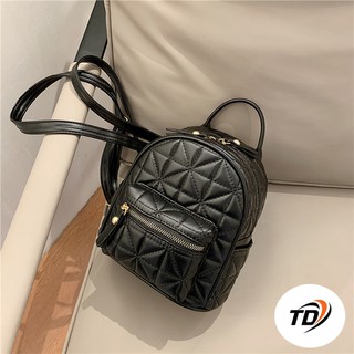 Balo nữ mini thời trang ô trám da mềm td 187