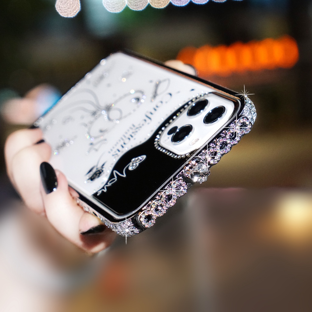 Ốp Điện Thoại Trái Tim Đính Đá Lấp Lánh Cho iphone 14 13 12 pro max 11 pro max x xr xs Sang Trọng