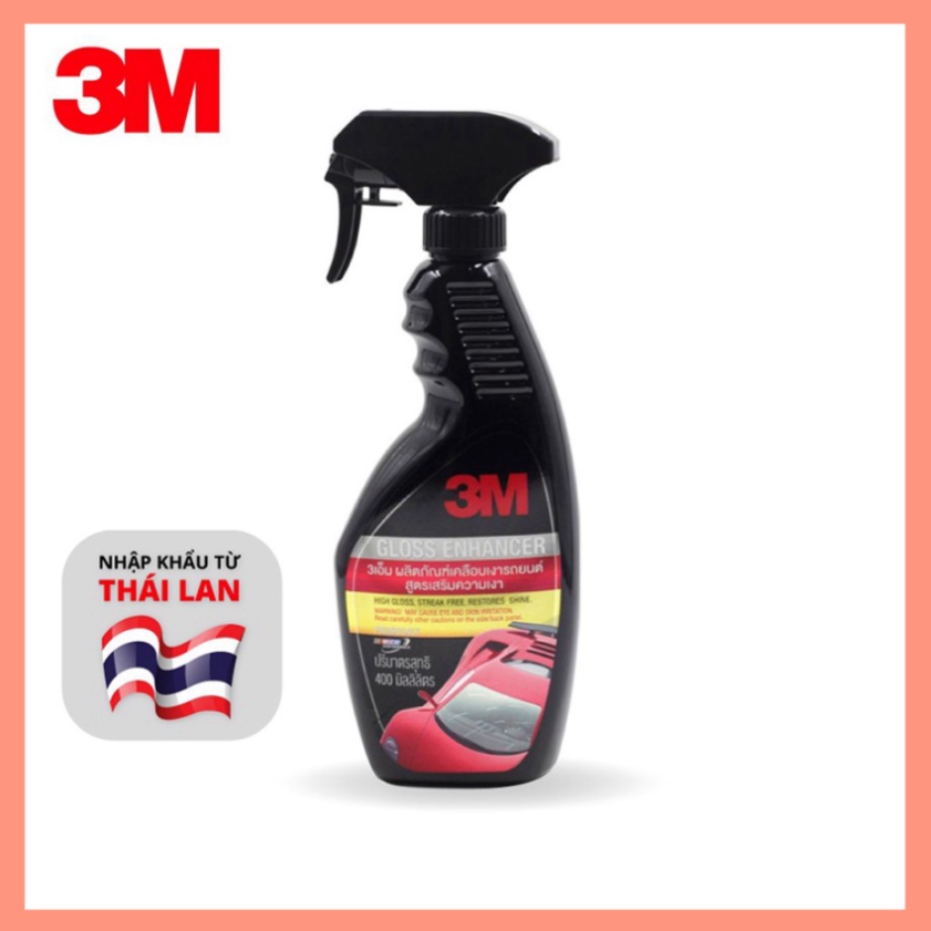 Chai Xịt Tăng Độ Bóng Bề Mặt Sơn Ô Tô Xe Máy 3M 39034LT Gloss Enhancer 400ml Làm mới Bề Mặt Xe (Nhập Khẩu Thái Lan)