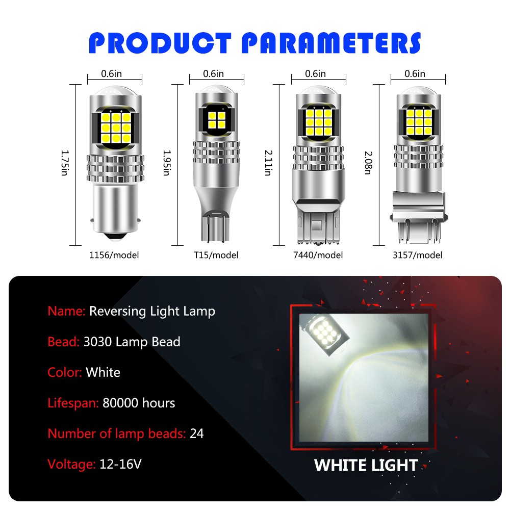 1 Đèn LED 24 Bóng P21W 1156 Ba15s 7440 T20 T15 W16W 3157 T25 Chất Lượng